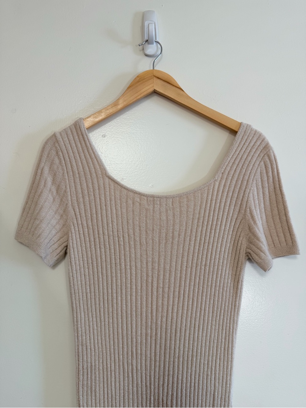 Barefoot Dreams CozyChic Ultra Lite Rib Midi Dress in Stone Medium NWT - Picture 8 of 11